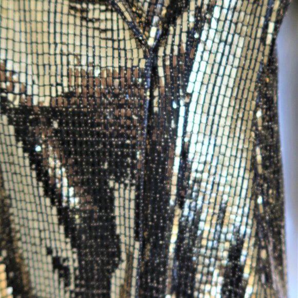 Gold Zara dress / blazer with gold sticker / shiny material - Picture 5 of 10